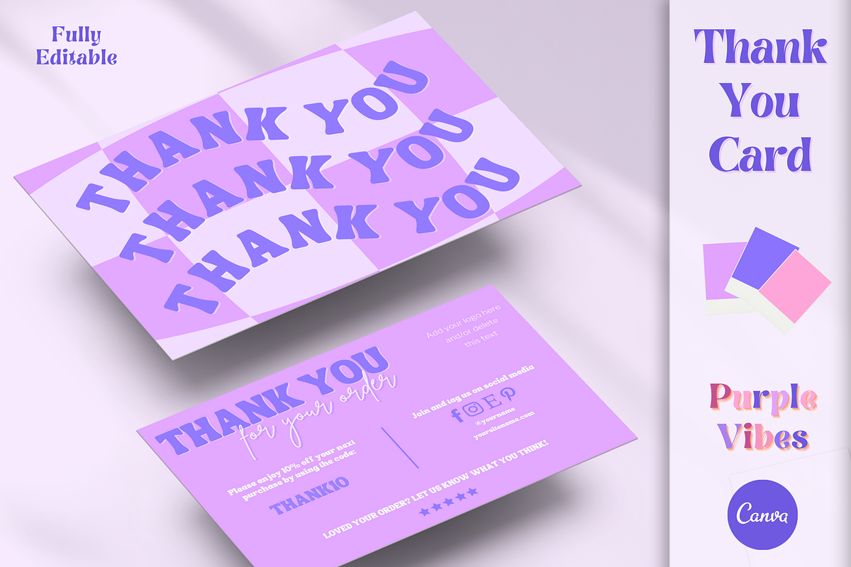 Retro Thank You Card Template, a Templates & Theme by Boltik Studio (Photo 1 of 9)