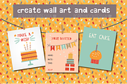 Party clipart set, an Illustration by Poppymoondesign (Thumbnail 2 of 3)