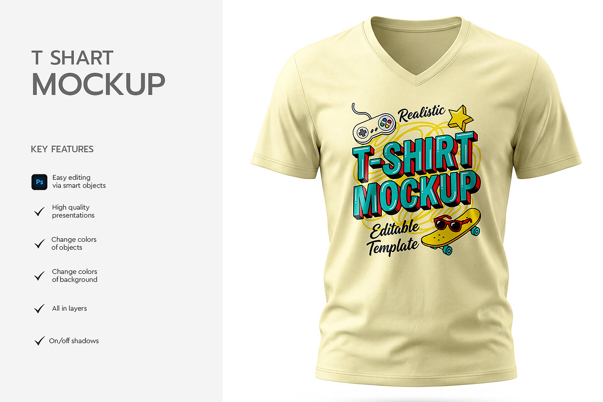 Polo & Crew Neck T-Shirt Mockup Set, a Shirt Mockup by graphypix (Photo 4 of 14)