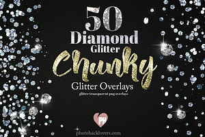 50 Chunky Diamond Glitter Overlays