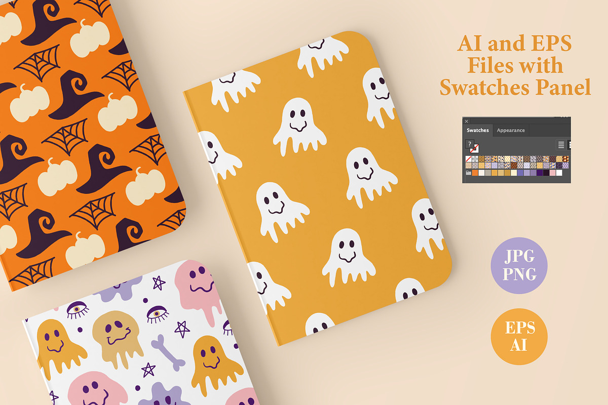 Halloween Funny Patterns Pack, a Pattern Graphic by Katrinelly (Photo 2 of 13)