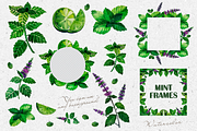 Mint. Mojito. Frames. Watercolor., an Object Illustration by Ojeny shop (Thumbnail 3 of 3)