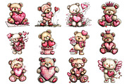Whimsical Valentine's Teddy Bear, an Illustration by Design Market (Thumbnail 3 of 5)