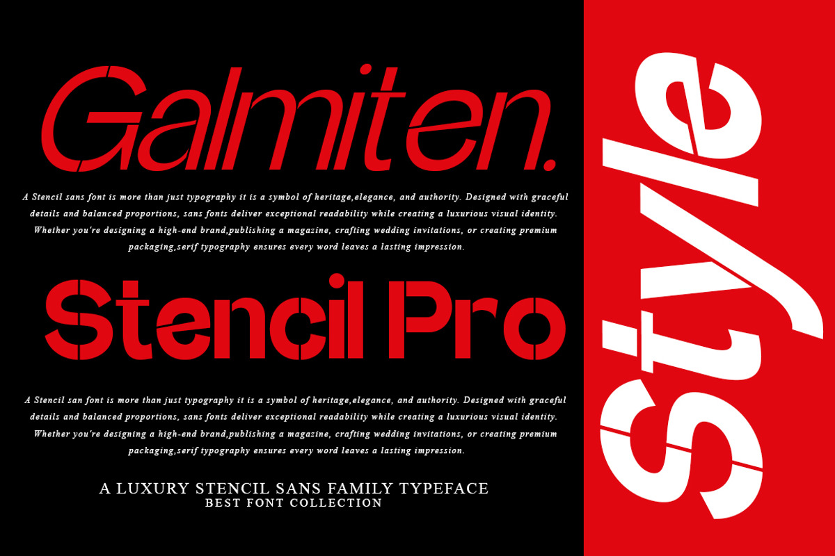 Glagent Stencil | 162 Super Family, a Sans Serif Font by IM Studio (Photo 9 of 9)