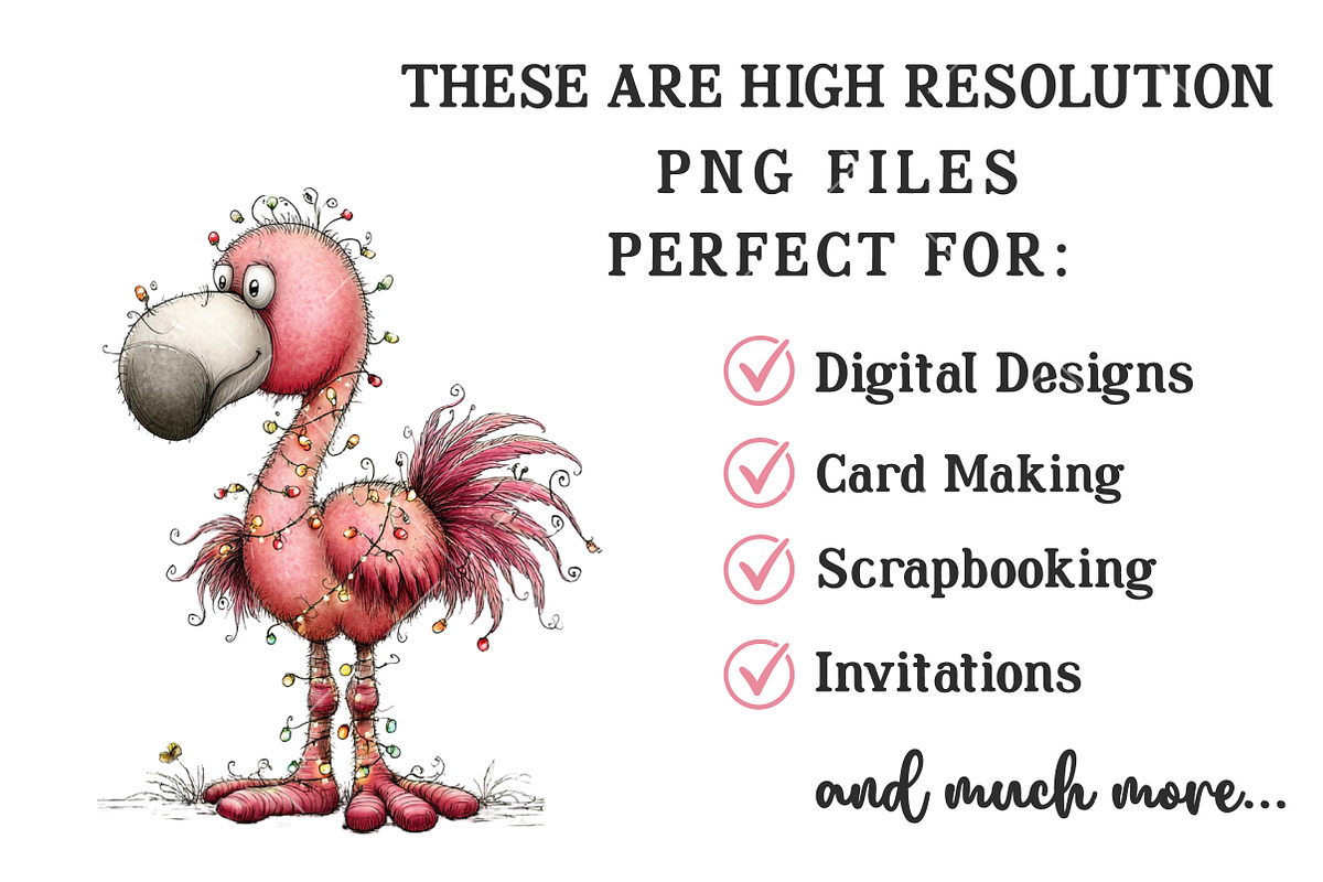 Whimsical Summer Flamingo Clipart, an Illustration by OK Design (Photo 4 of 6)