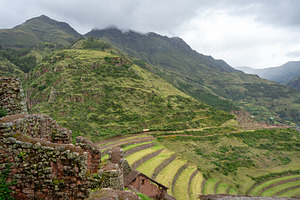 Ancient Inca terraces and ruins at Pisac in the Sacred Valley, P, an Architecture Photo by GoodGoods