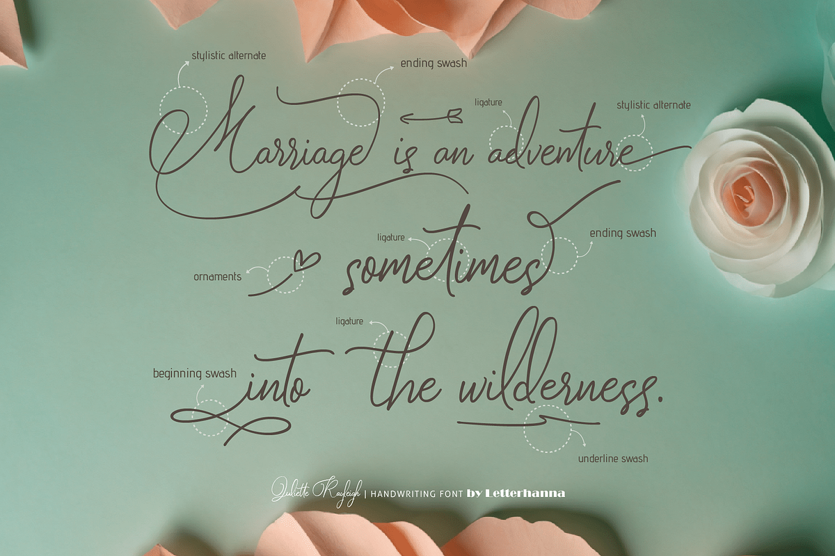 Juliette Rayleigh Font, a Handwritten Font by Letterhanna Studio (Photo 2 of 15)
