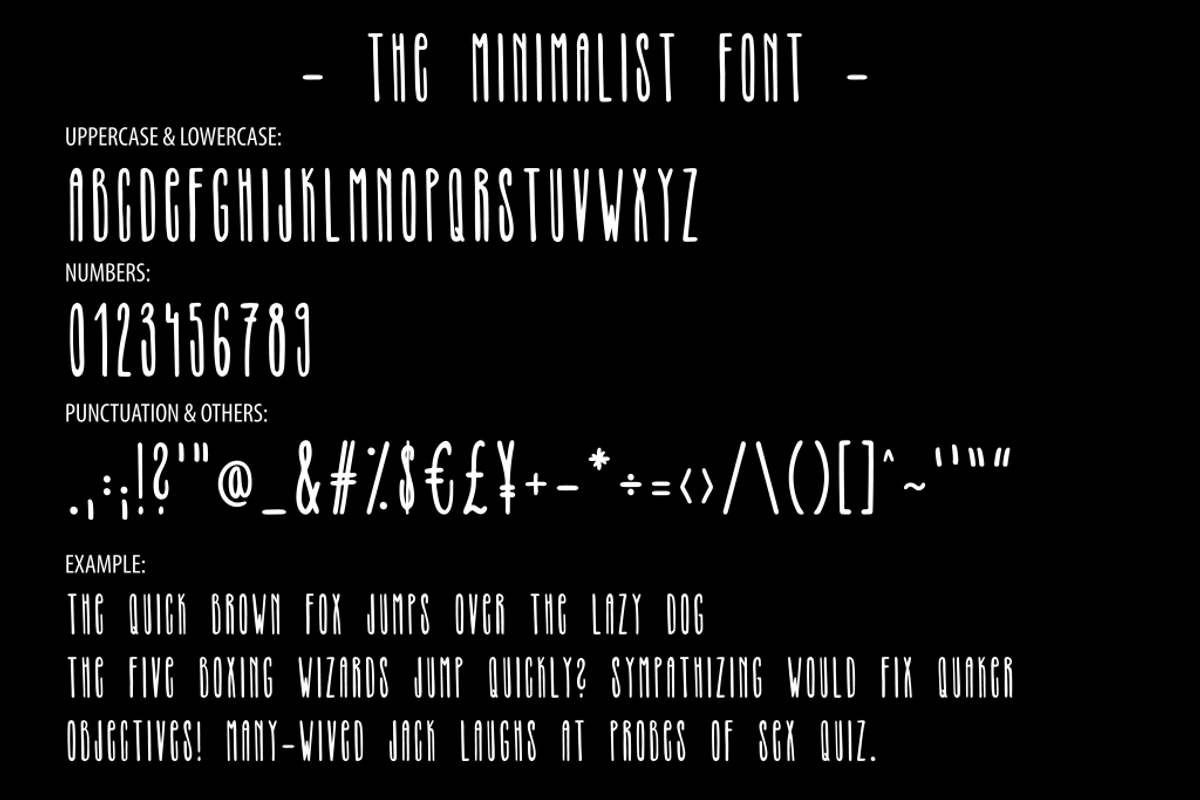THE MINIMALIST - skinny tall font preview 5