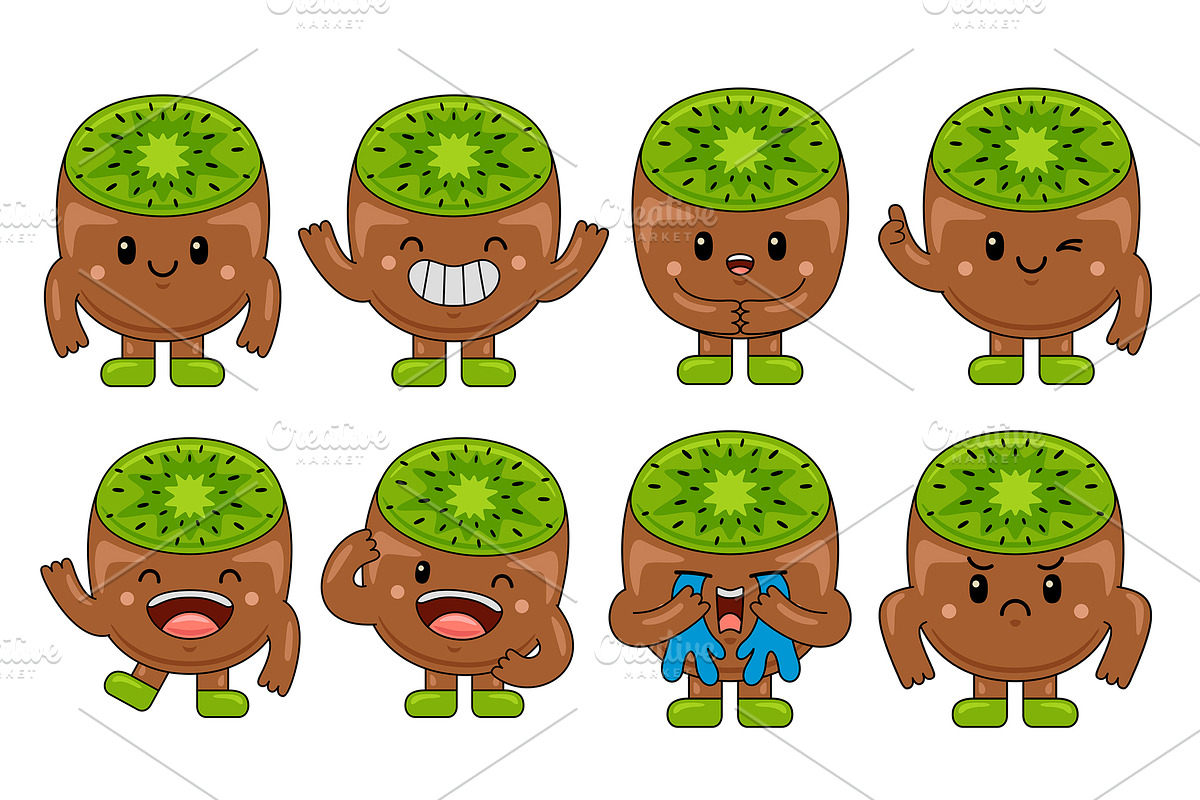 Kiwi Mascot Vector Pack, an Illustration by MEDZ (Photo 1 of 5)