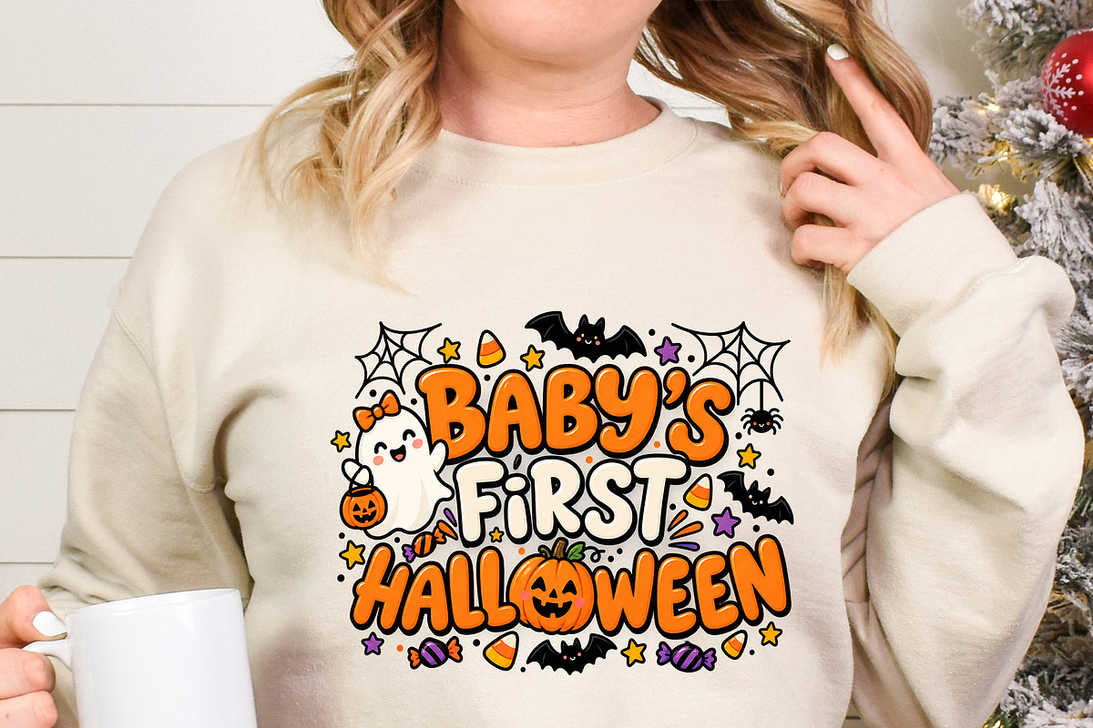 Baby's First Halloween CuteGhost PNG, an Object Graphic by Star Graphic Design (Photo 2 of 5)