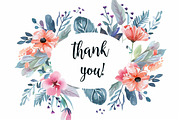 Thank You Card Set - Watercolor, an Illustration by hafijul (Thumbnail 3 of 13)
