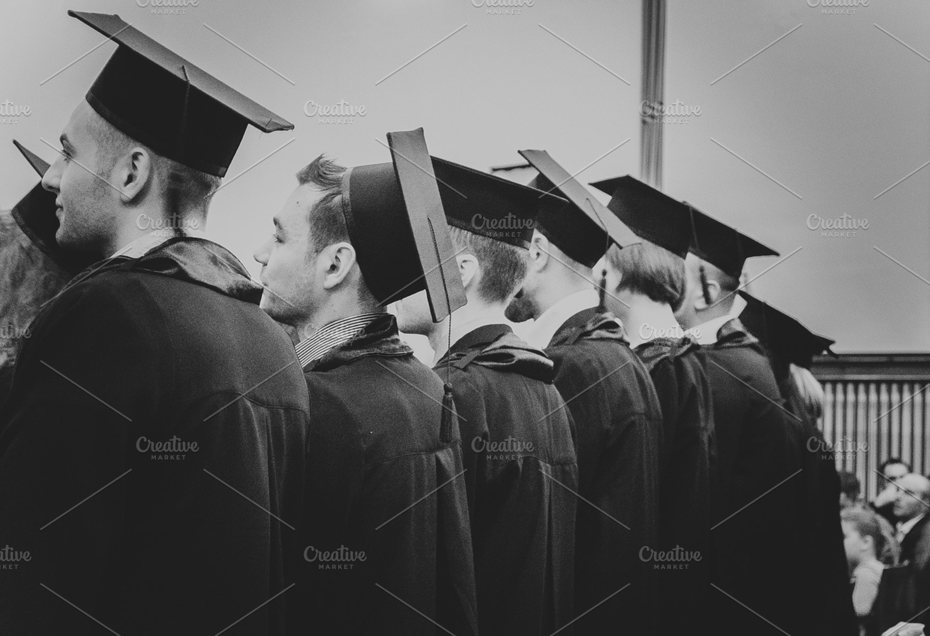 Shot of graduation caps, a School & Education Photo by Alexandrulucian
