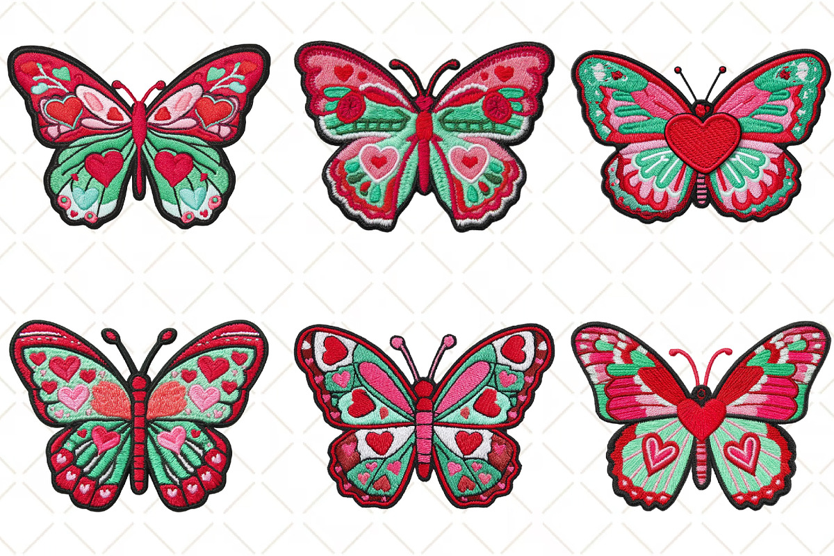 Crochet Valentines Butterfly Clipart, an Illustration by Black Bird Studio (Photo 5 of 6)