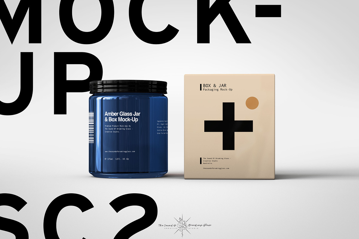 Amber Cosmetics Jar & Box Mock-Up, a Product Mockup by TSOBG (Photo 14 of 18)