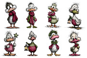 Christmas Whimsical Duck Clipart, an Illustration by Dream Creation (Thumbnail 6 of 7)