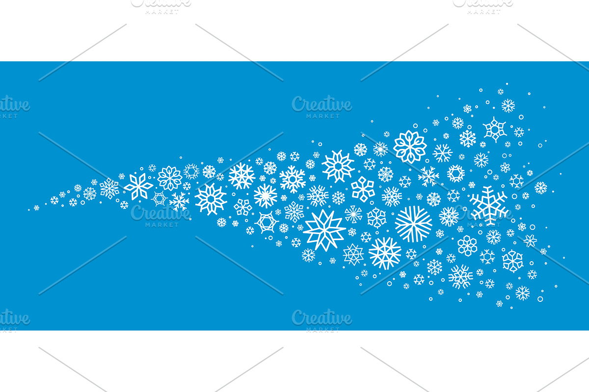 Snowflake wave. Falling snowflakes, an Object Illustration by Frogella