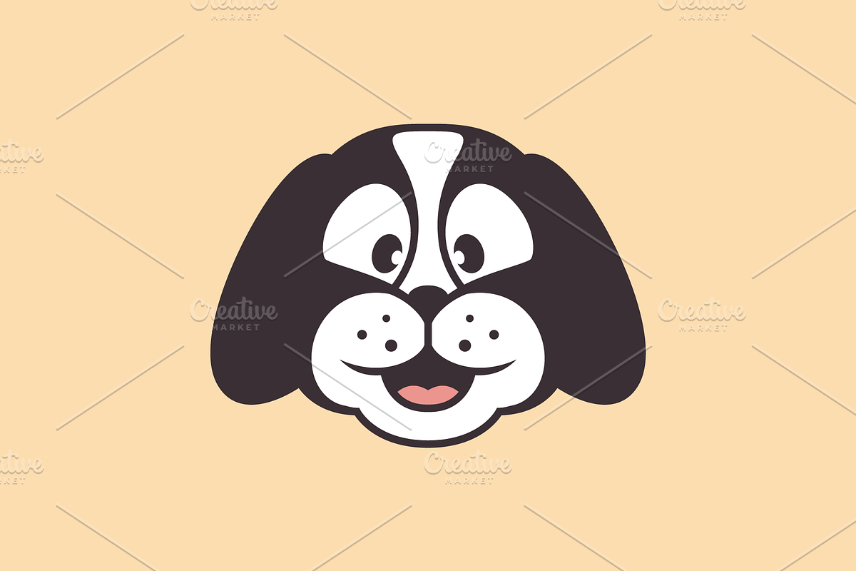 dog face cartoon adorable logo, a Branding & Logo Template by devastd