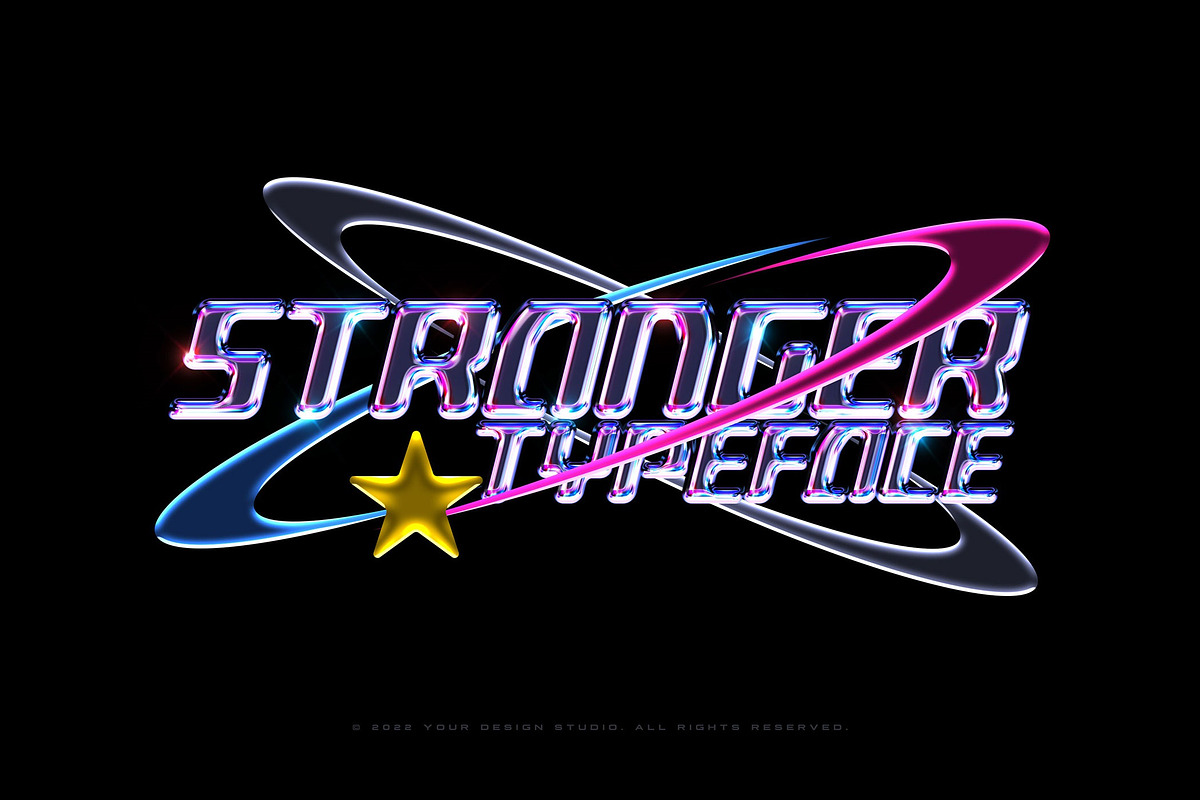Y2K Chrome Text Effects, a Layer Style Add-On by Hyperpix Productions (Photo 11 of 16)