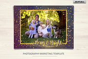 Christmas Card Merry and Bright, a Card Template by MixPixBox (Thumbnail 1 of 5)