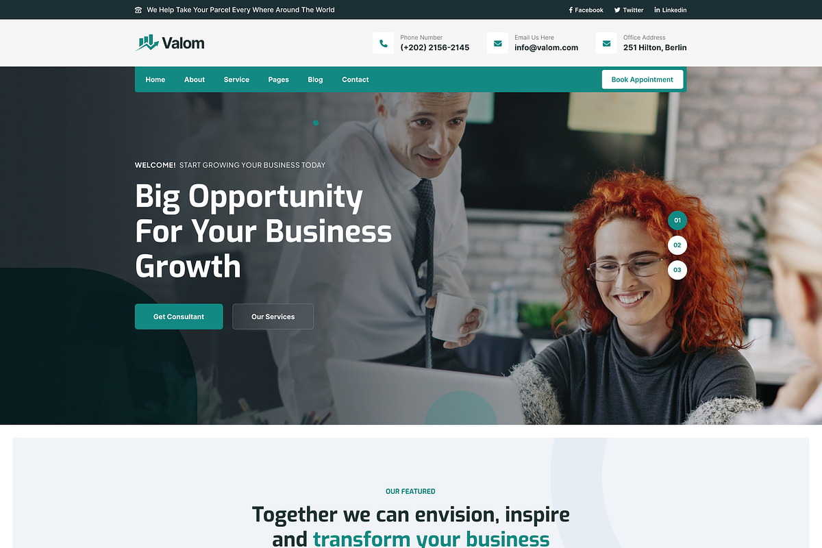 Valom - Consultancy HTML Template, a HTML Template by AliThemes (Photo 2 of 6)