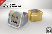 Square Tins with Clear Lid Mockup, a Product Mockup by INCDesign (Thumbnail 1 of 7)