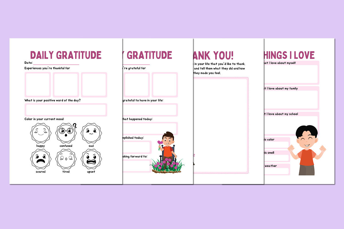 Gratitude Journal For Kids Canva, a Stationery Template by Shumaya (Photo 4 of 5)