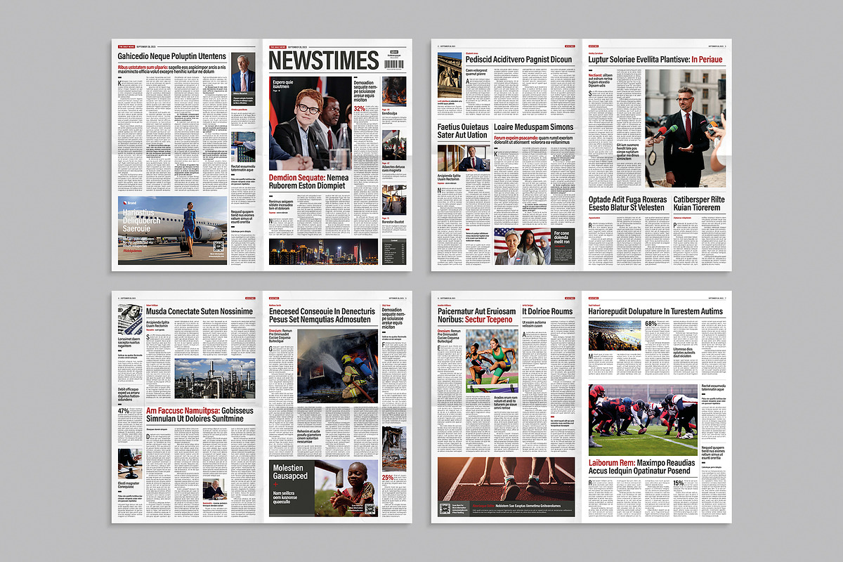 Modern Newspaper Template, a Magazine Template by BrandPacks