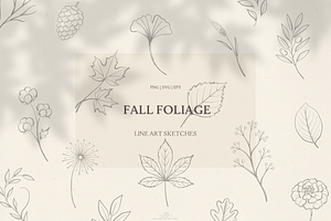 Fall Foliage Line art sketches, an Object Graphic by Blumensdiary