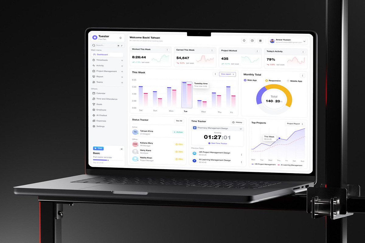 Time Tracking & Productivity Web App, an UI Kit Template by Lumina_ui_ux202 (Photo 7 of 7)