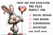 Whimsical Valentine Bunny Clipart, an Illustration by Libby Wishes (Thumbnail 6 of 6)