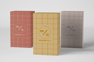 Three Paper Boxes Packaging Mockup