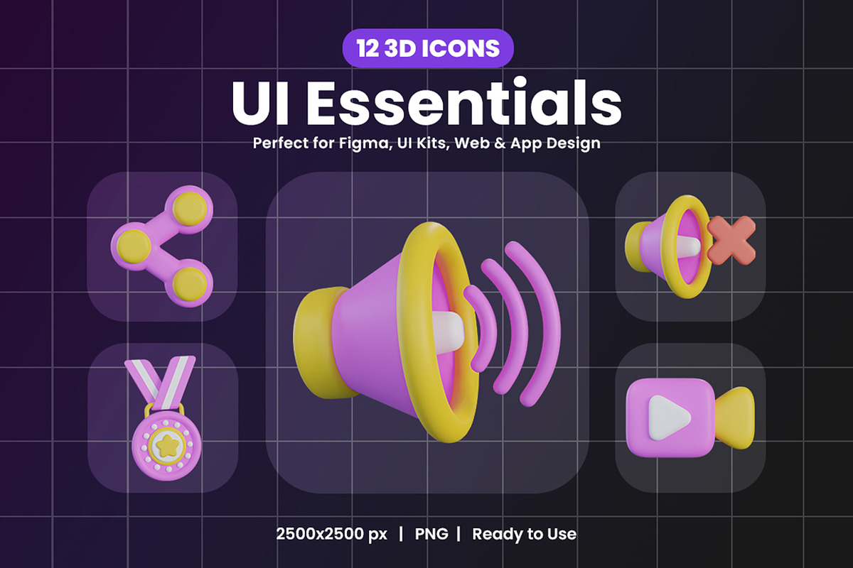 UI Essential 3D Icon Pack, an Object Graphic by Artnivora.Std (Photo 1 of 4)