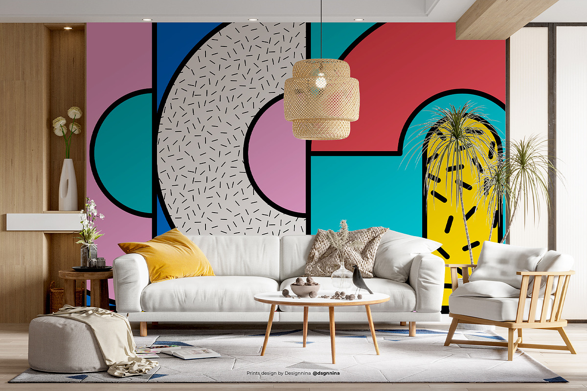 Memphis Futura patterns, a Pattern Graphic by Designnina Shop (Photo 6 of 9)