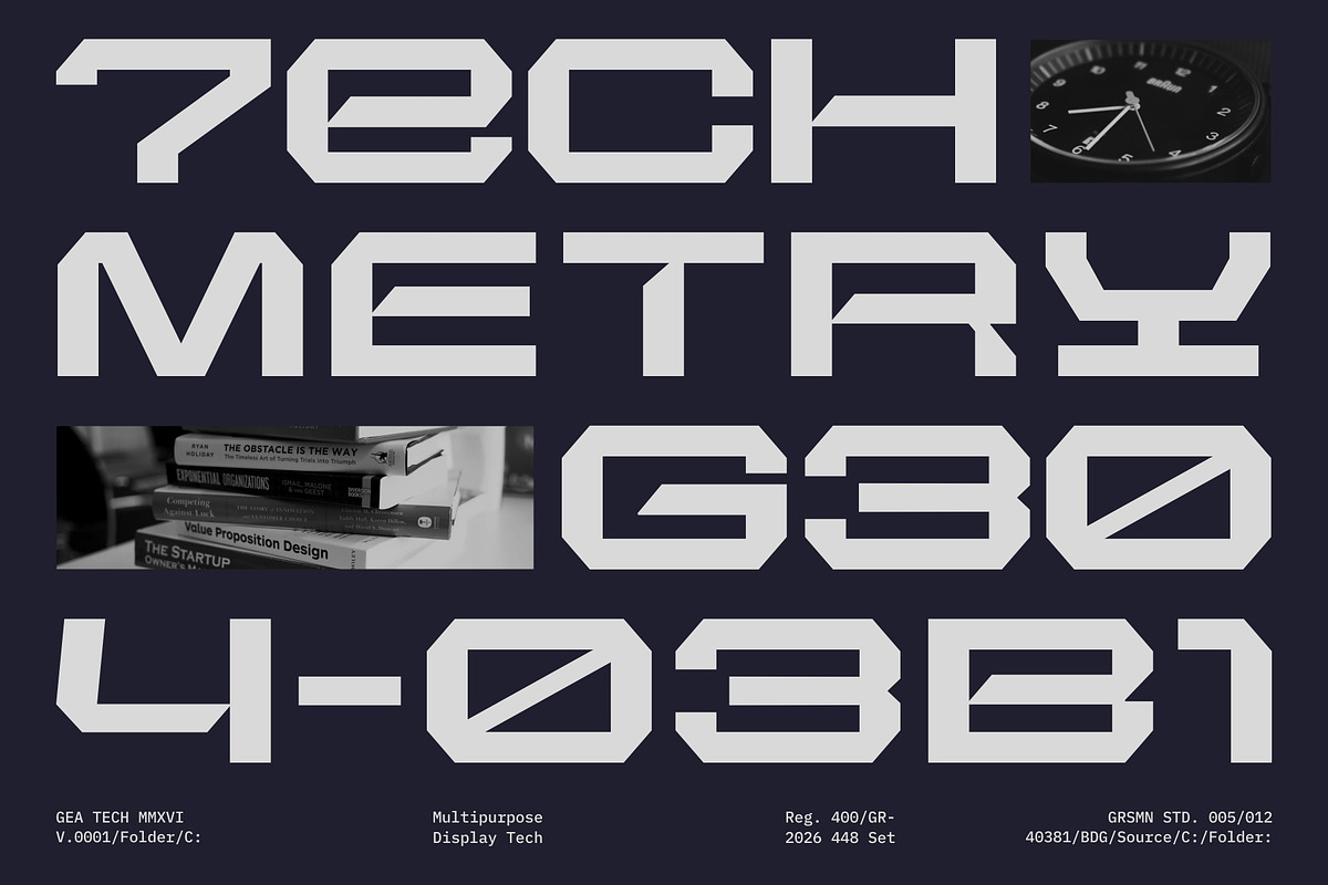 GR GEA – Tech Display Typeface, a Sans Serif Font by Garisman Std (Photo 10 of 19)