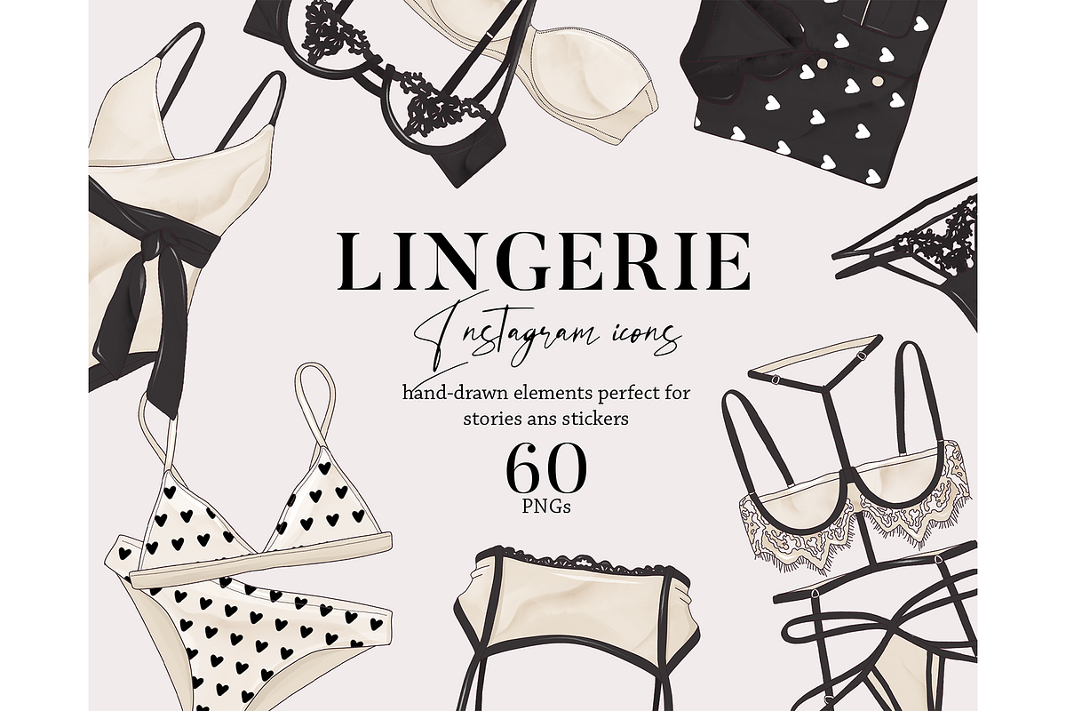 Lingerie pantie underwear clipart, an Illustration by Milatoo (Photo 1 of 7)