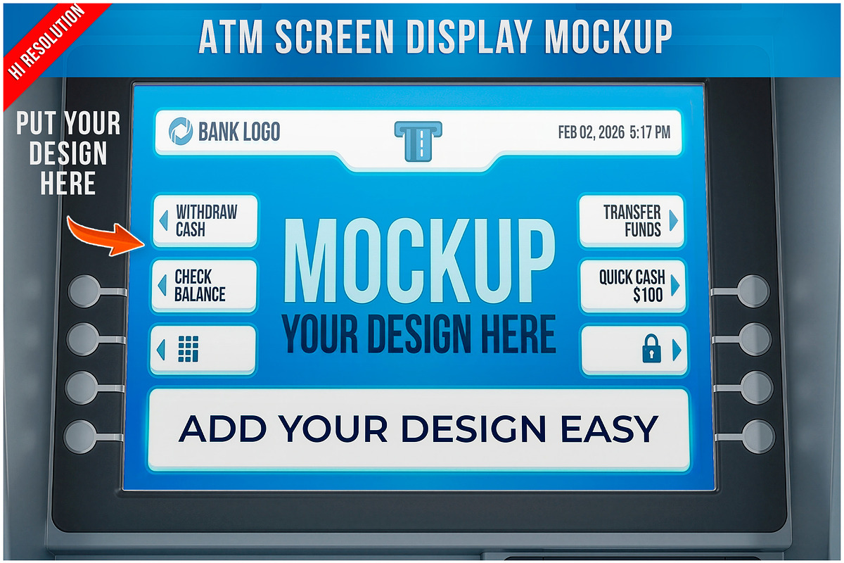 Atm Screen Display PSD, a Device Mockup by Bruno's Shop