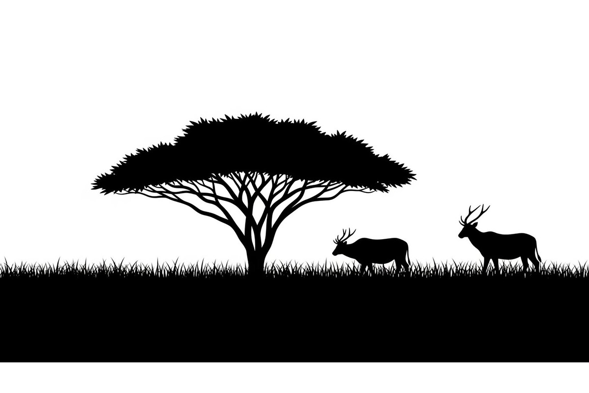 Abstract Savanna Scenery Silhouette, a Graphic by Artivon (Photo 8 of 13)