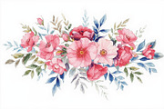Watercolor Floral Bouquet Set, an Illustration by Creativeshirt (Thumbnail 5 of 11)