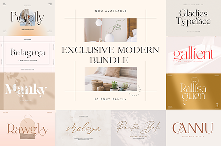 Exclusive Modern Font Bundle, a Serif Font by DYSA Studio