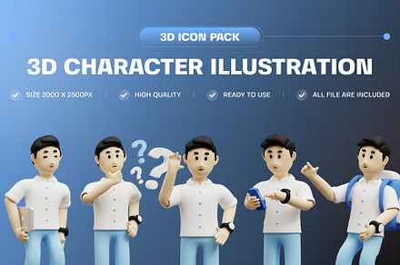 Character Icon 3D Illustration, a Characters & Person 3D Model by Tempcraft