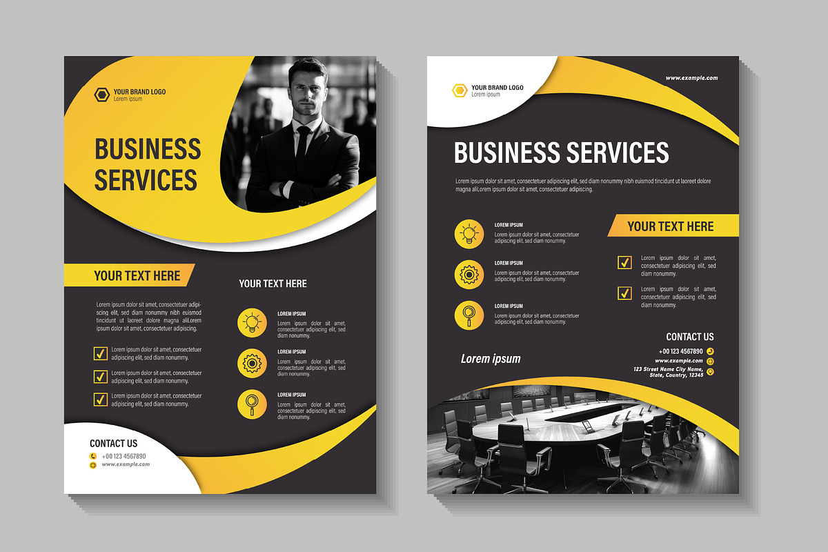 Modern Yellow Business Flyer, a Templates & Theme by studiogstock (Photo 1 of 3)