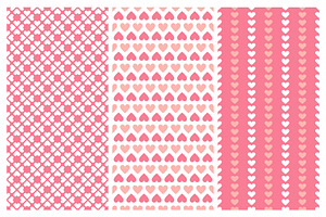 Vector Seamless Hearts Patterns