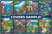 Ocean Cottage Garden Coloring Pages, a Seasonal Illustration by BrightMart (Thumbnail 3 of 3)