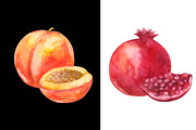 Watercolor set fruits and berries, a Food Illustration by Color_Brush (Thumbnail 8 of 12)