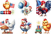 Watercolor Patriotic Chicken PNG, an Illustration by Designking (Thumbnail 3 of 4)