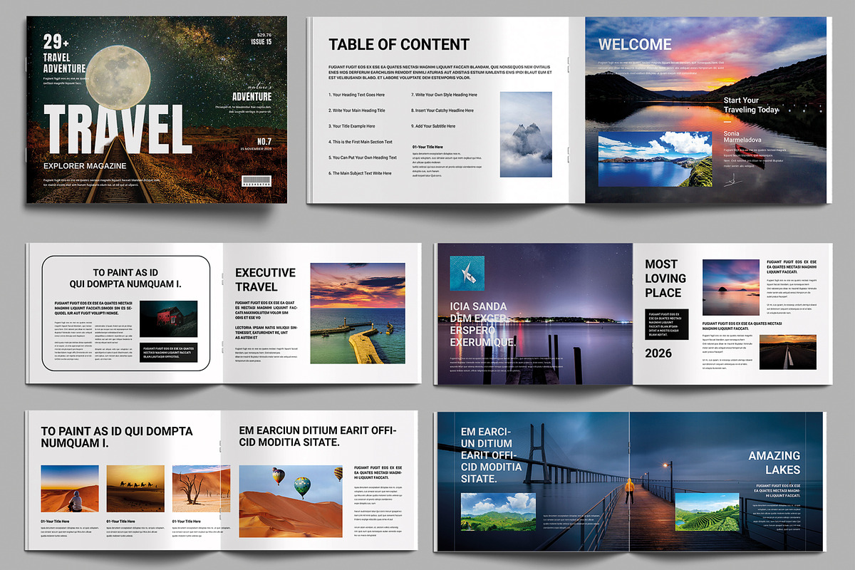 Travel Magazine Template, a Brochure Template by MightyDesign (Photo 1 of 6)