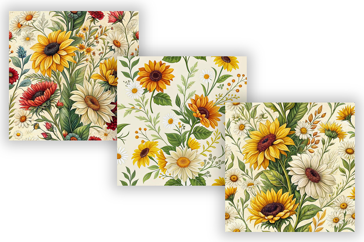 Sunflower & Daisy Fusion Pattern, a Pattern Graphic by FloridPrintables (Photo 6 of 7)