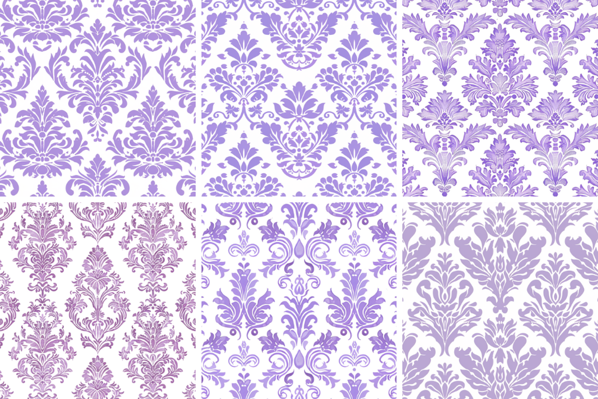 Lavender Damask Seamless Patterns, a Pattern Graphic by PrintablesByFranklyn (Photo 4 of 4)