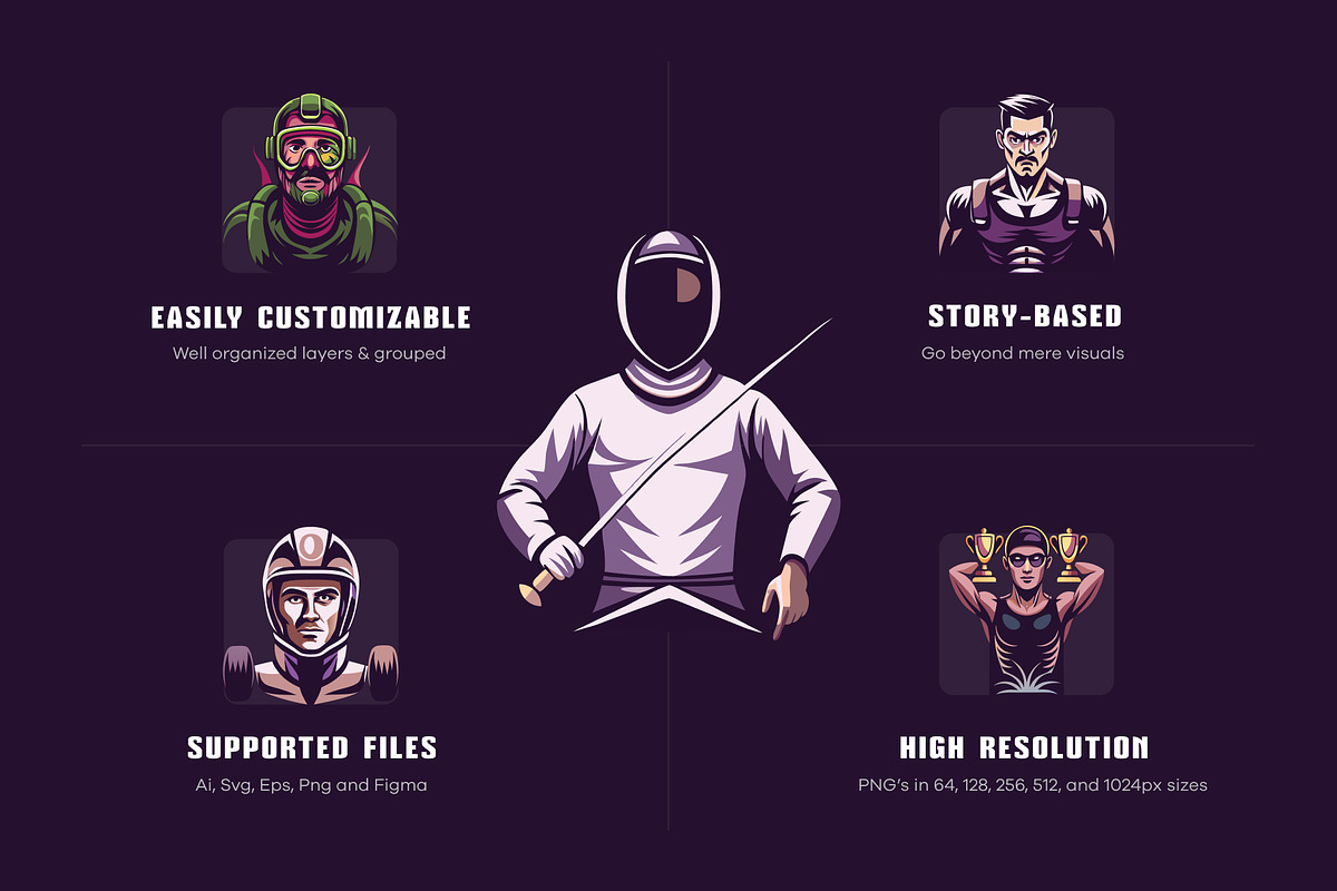 Sports vector Illustration Set, a Sport Illustration by Brickclay (Photo 4 of 9)