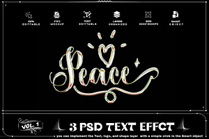 3 PSD Metallic Text Effect Photoshop